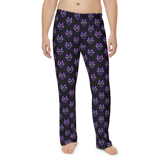 Naughty Auti Pajama Pants for Men - Black & Purple Printed Lounge Wear